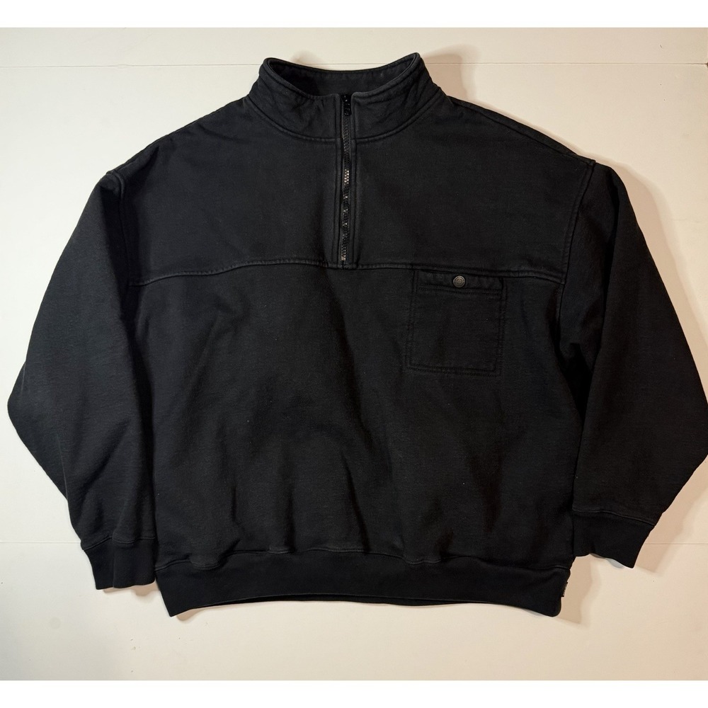 SUPREME Washed Half-Zip Pullover Sweatshirt Black Size Medium Rare